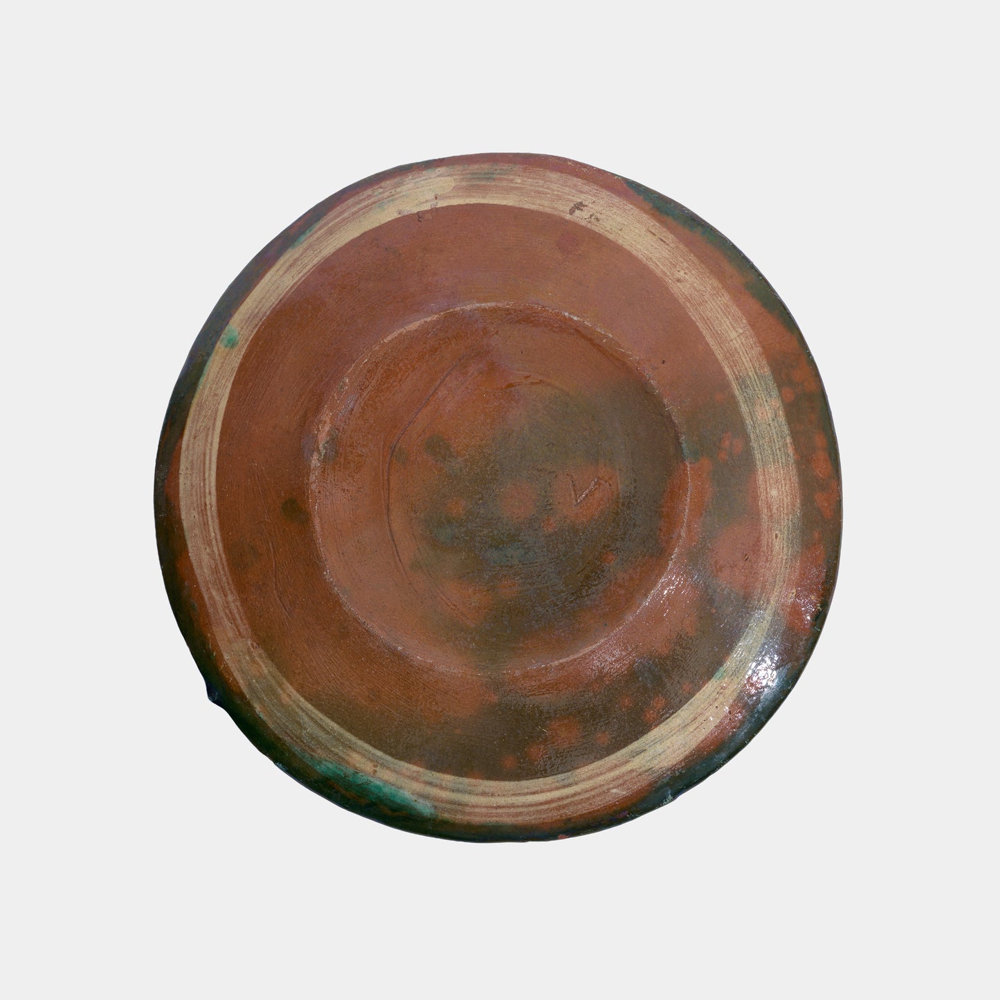 Vintage Slip Painted Redware Plate