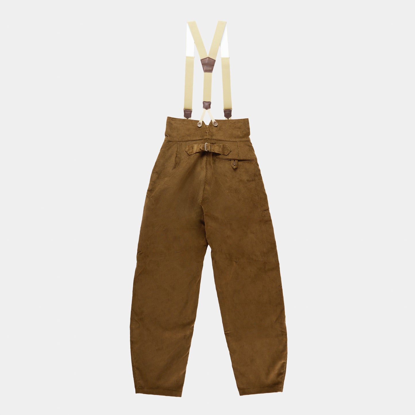 Le Laboureur Corduroy French Farm Pant with Braces in Hazelnut