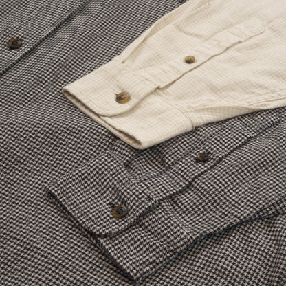 Gardening Chemise in Organic Flannel Houndstooth - Cream