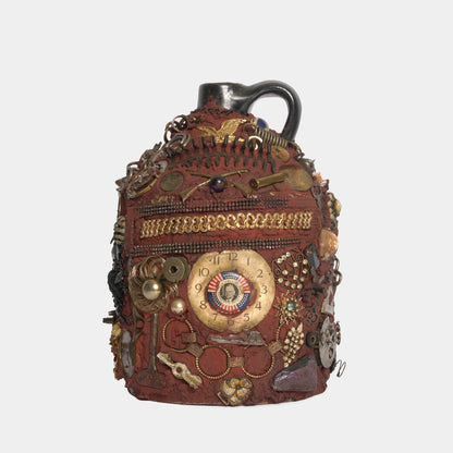 Antique Folk Art Memory Jug