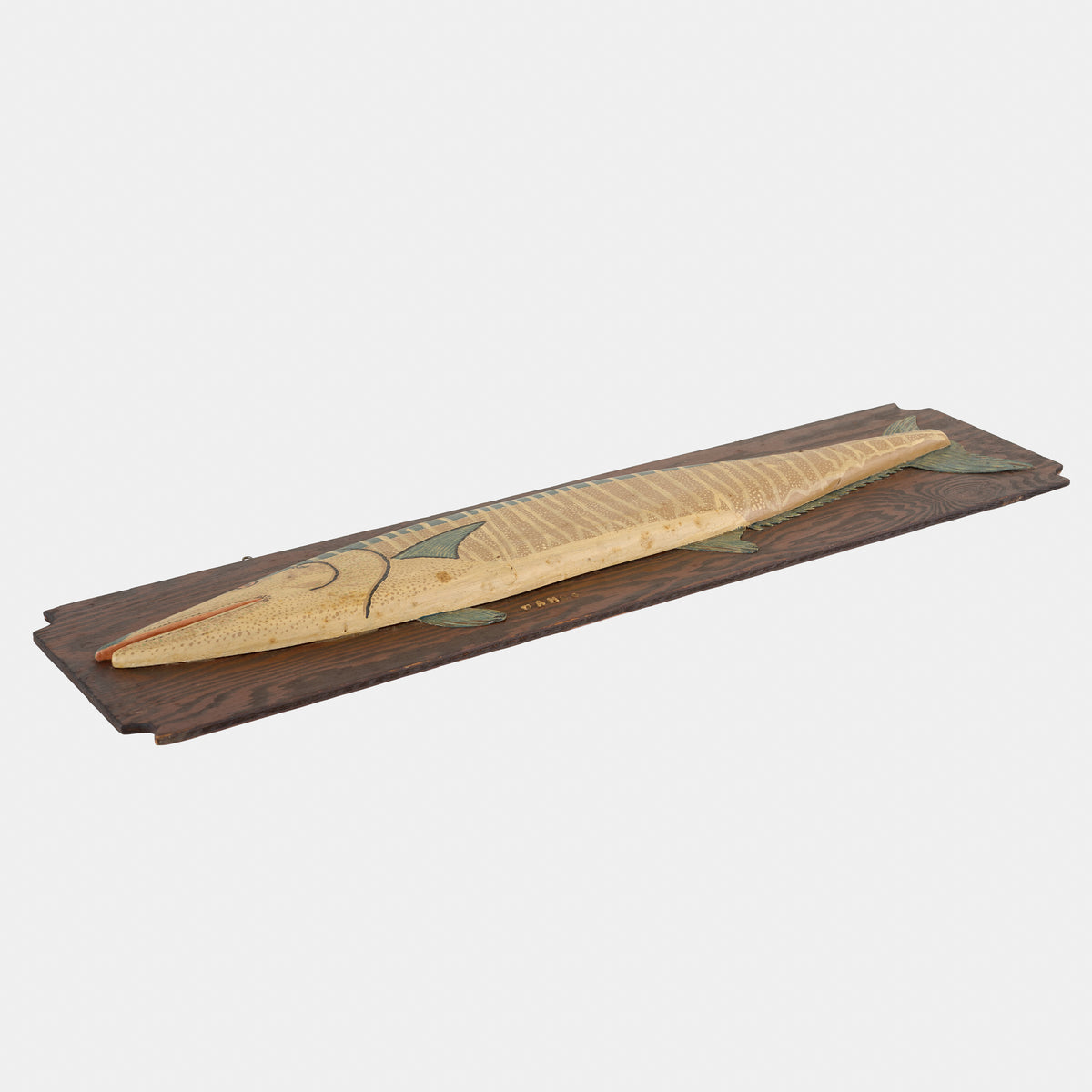 Vintage Hand Carved and Painted Wahoo Fish Plaque