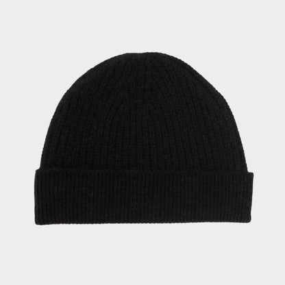 Himalayan Cashmere Fisherman Ribbed Beanie - Marine Palette