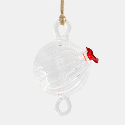 Blown Glass Bubble Hummingbird Feeder