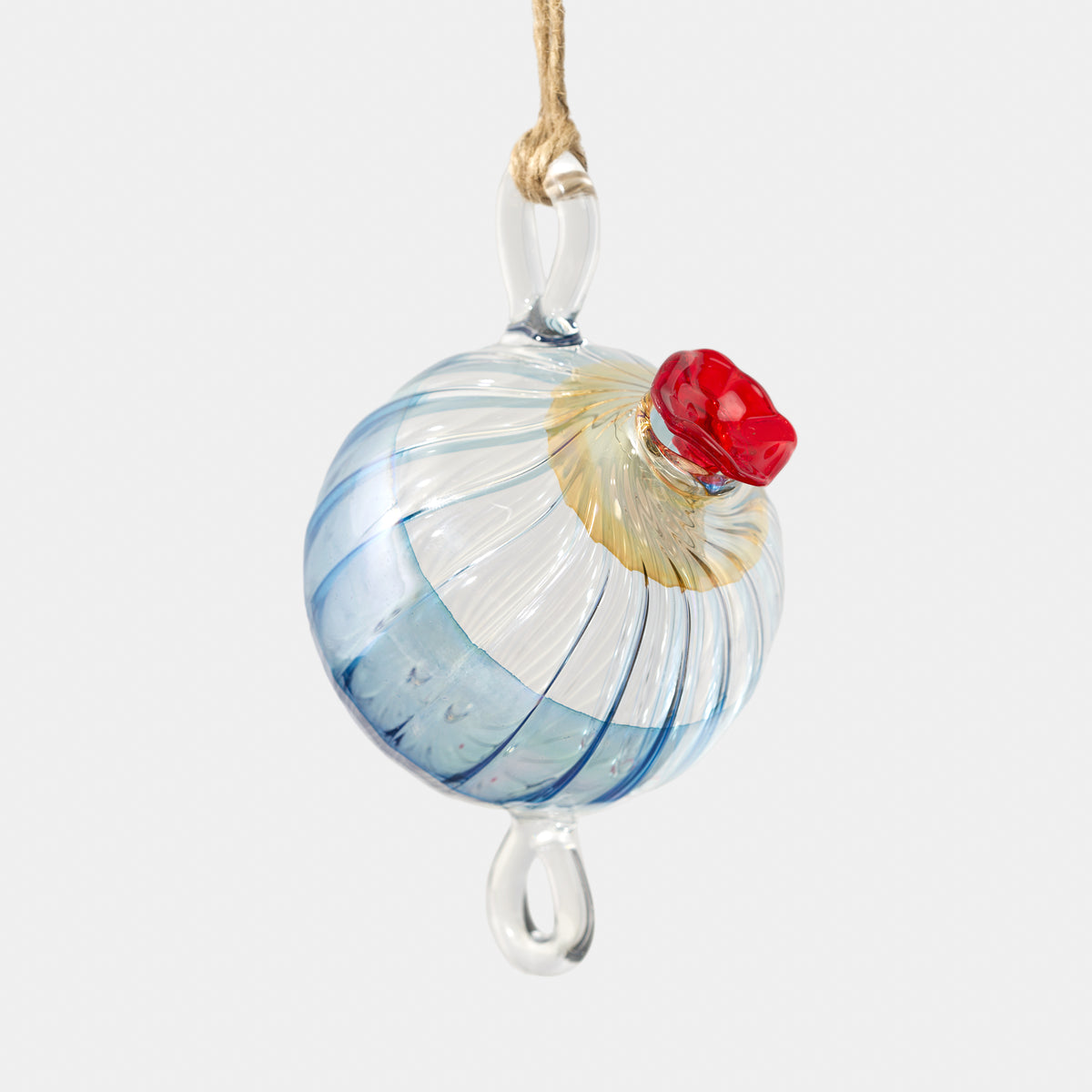 Blown Glass Bubble Hummingbird Feeder