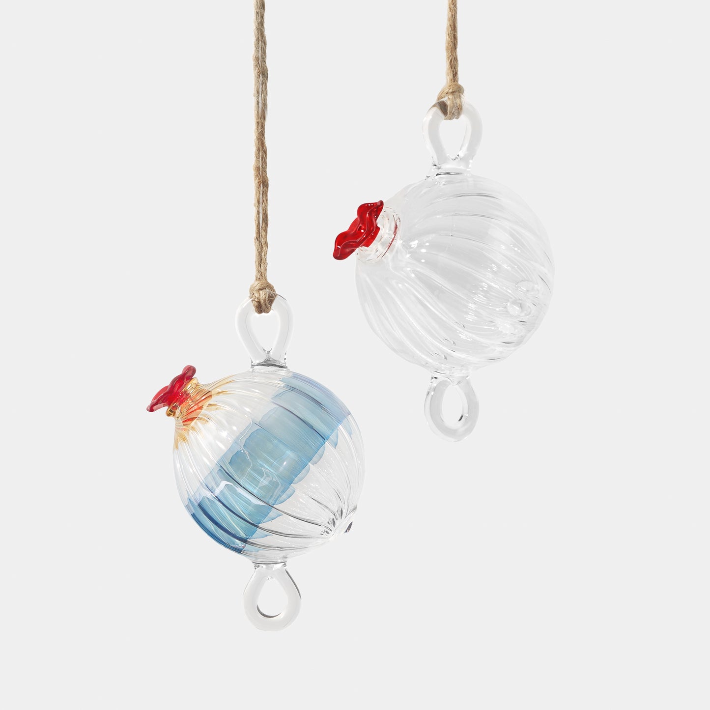 Blown Glass Bubble Hummingbird Feeder