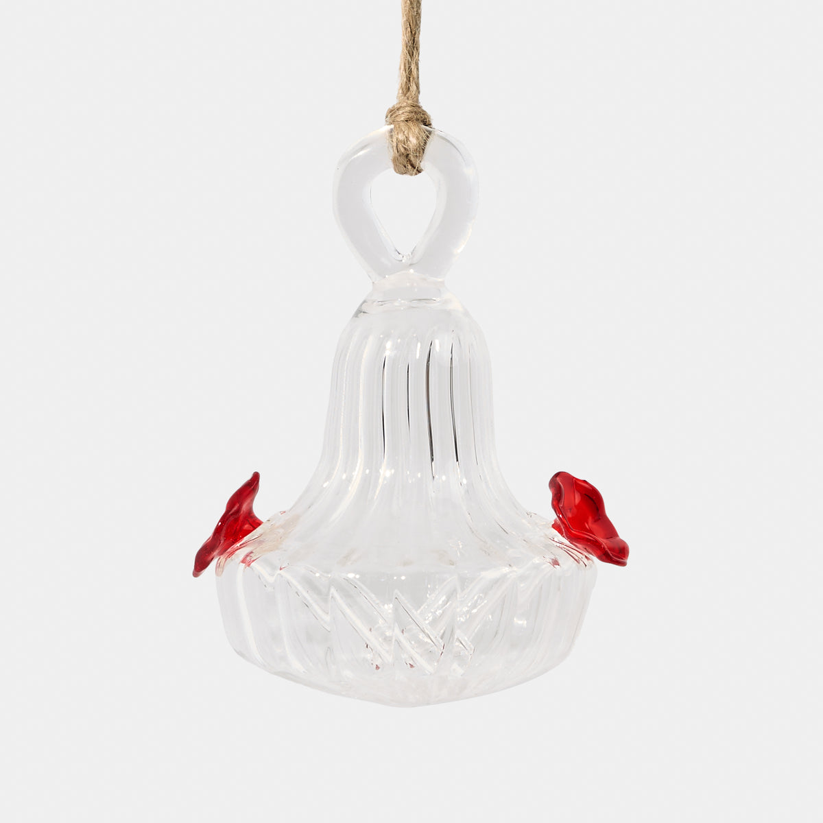 Blown Glass Top Feeding Hummingbird Feeder