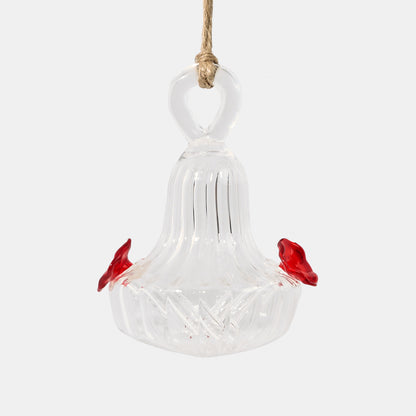 Blown Glass Top Feeding Hummingbird Feeder