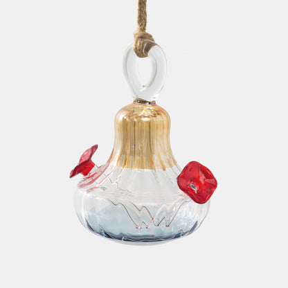 Blown Glass Top Feeding Hummingbird Feeder