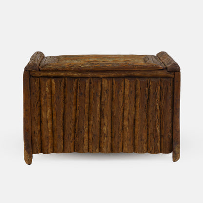 Antique Folk Tramp Art Wood Box
