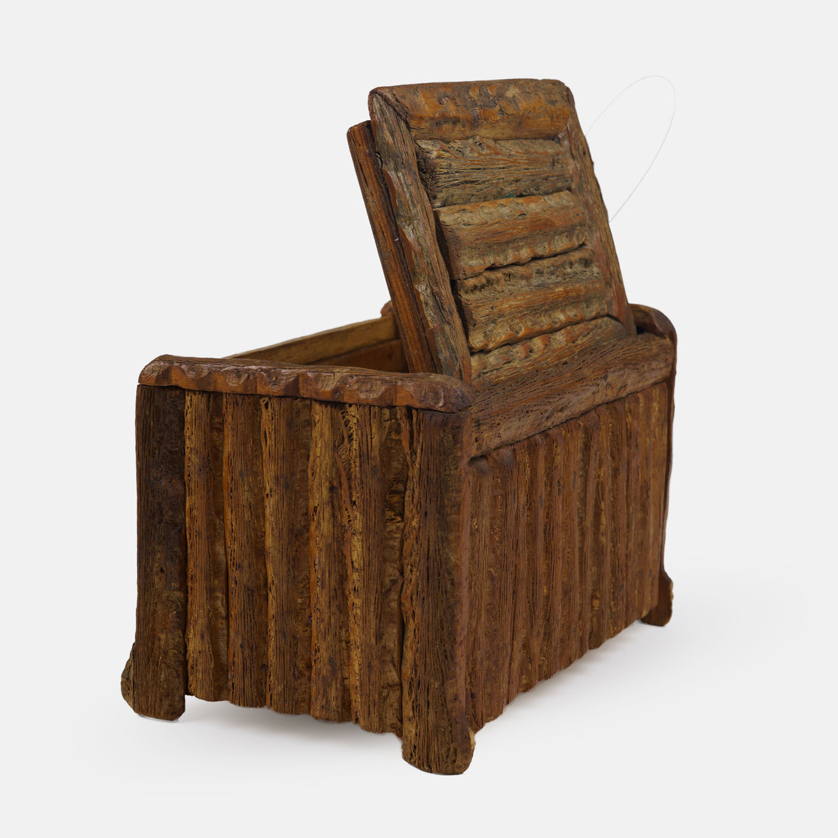 Antique Folk Tramp Art Wood Box