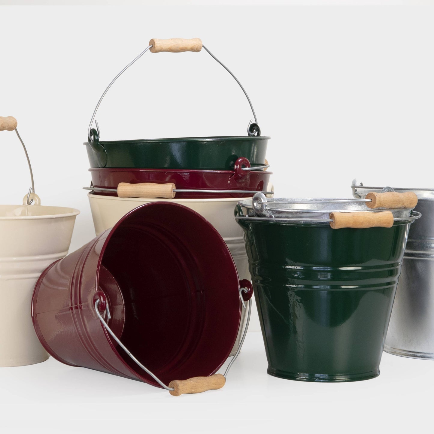 European Galvanized Chore Bucket Set