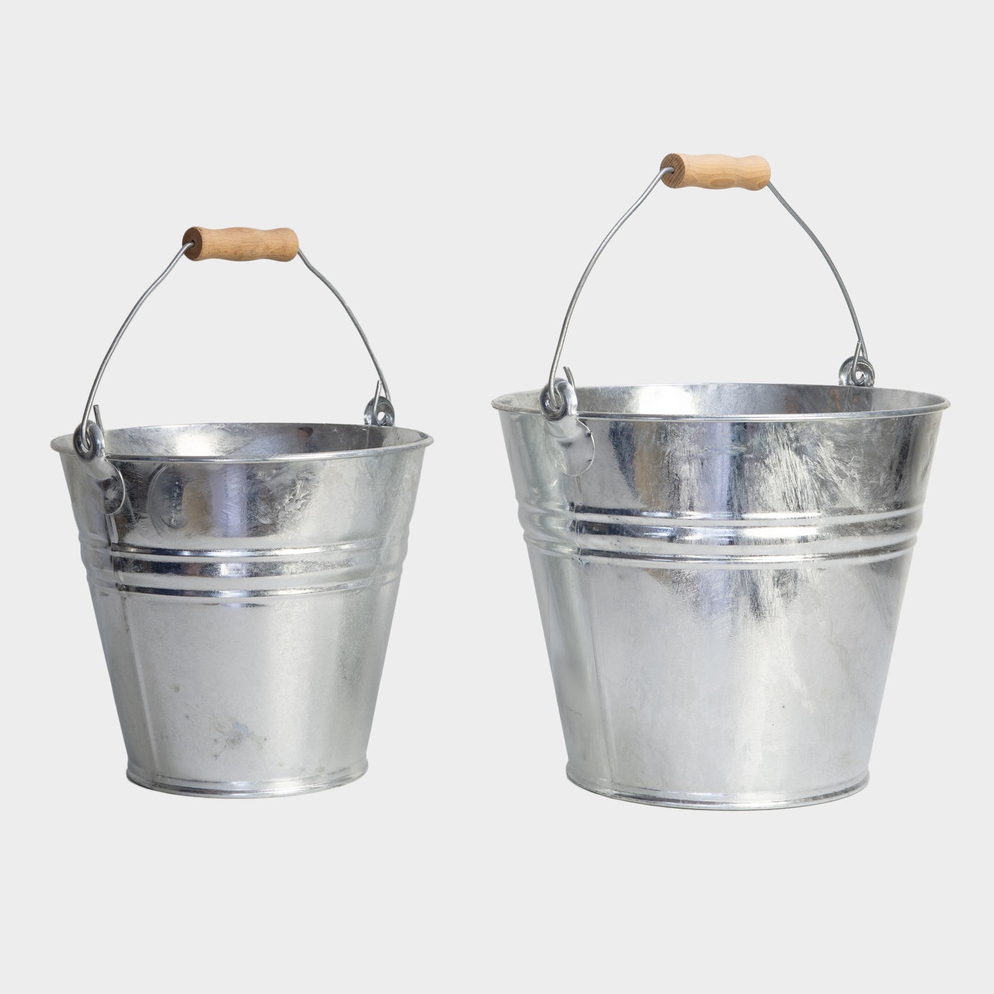 European Galvanized Chore Bucket Set