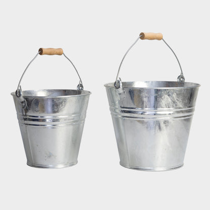 European Galvanized Chore Bucket Set