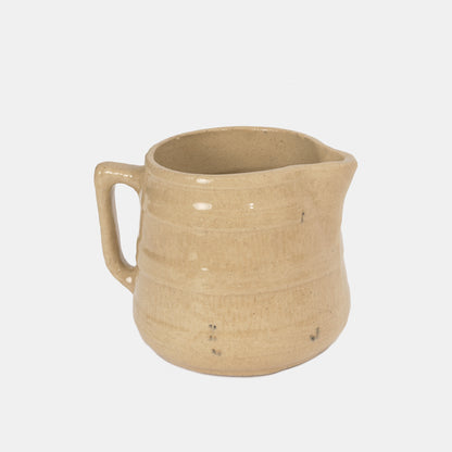 Vintage Ceramic Pitcher with Raised Floral Motif