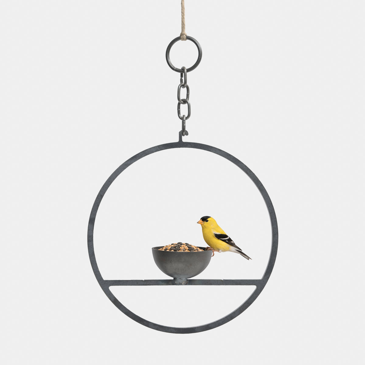 English Metal Circle Hanging Bird Feeder