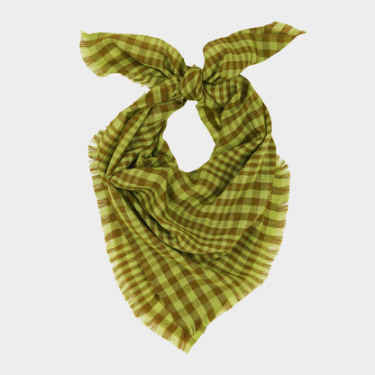 Himalayan Cashmere Hand Spun Oversized Kerchief Scarf in Plaid