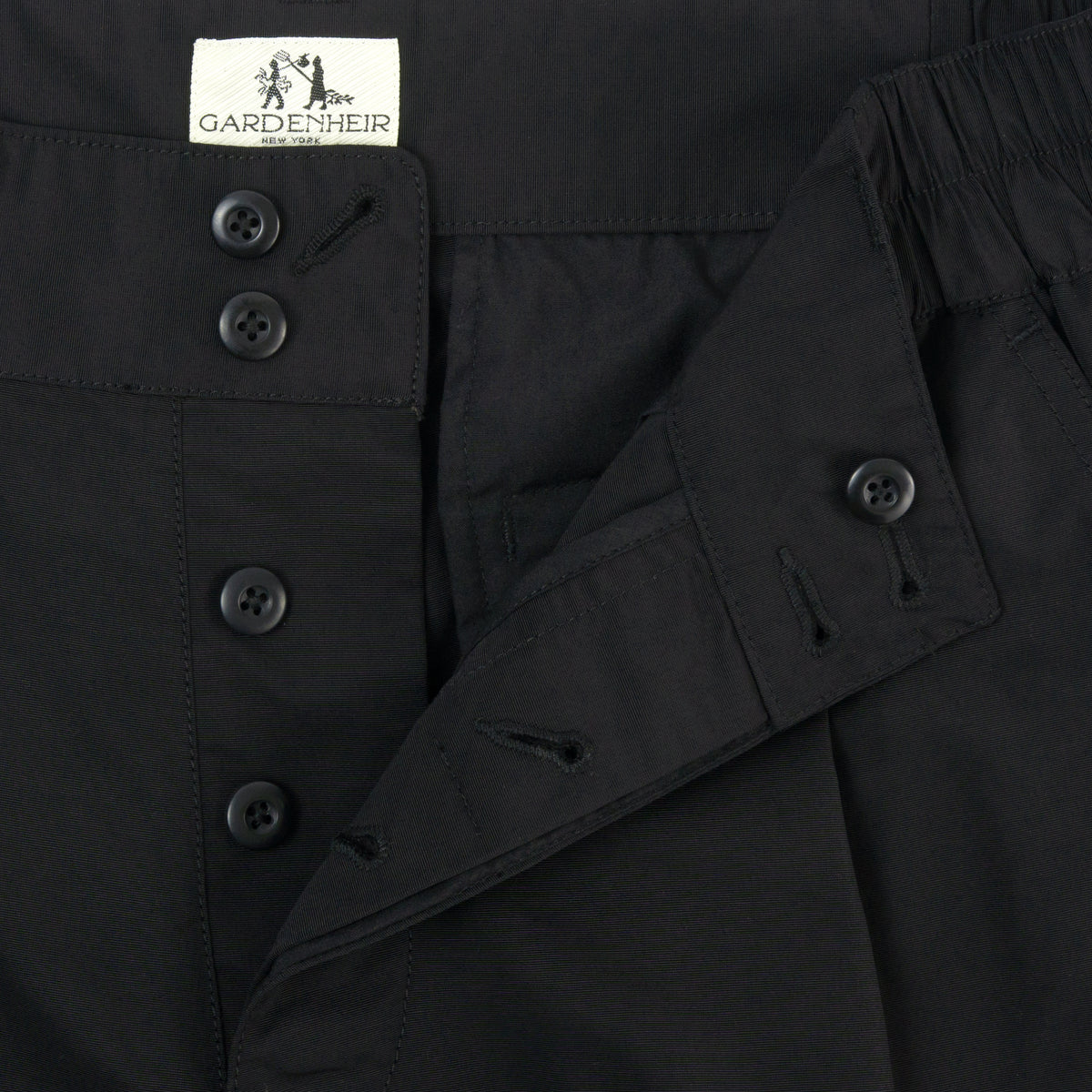 Grosgrain Cordura Relaxed Pleated Trouser in Black