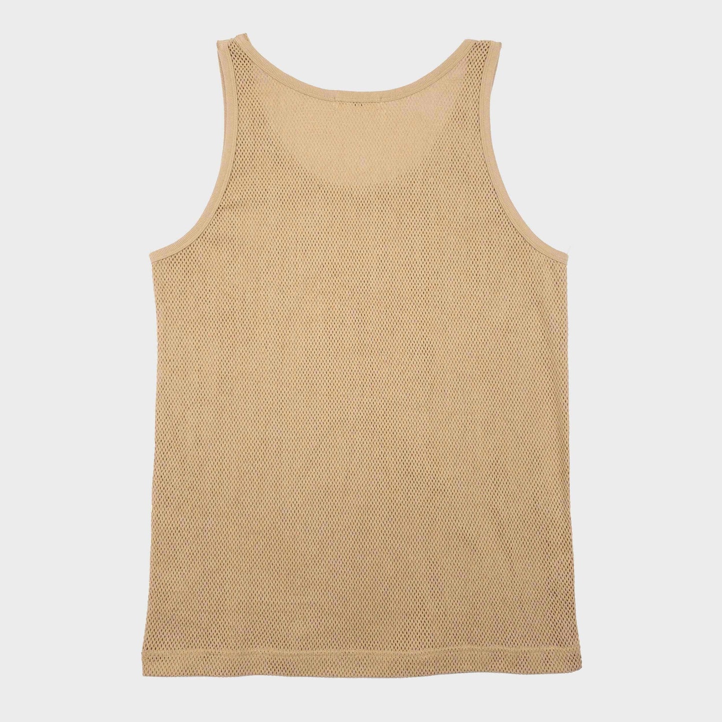 Cotton Mesh Tank Top in Wheat