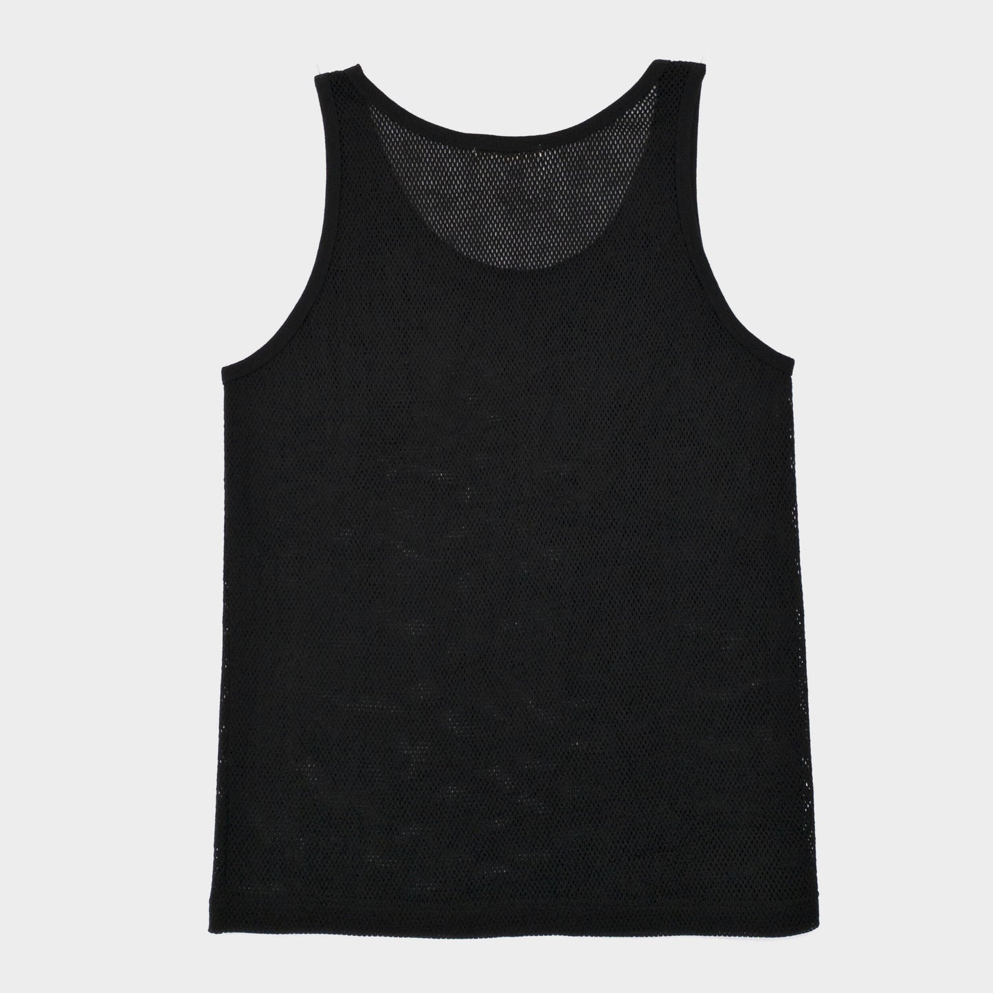 Cotton Mesh Tank Top in Black