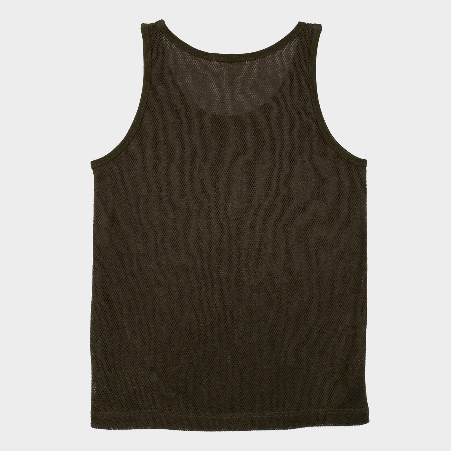 Cotton Mesh Tank Top in Drab Olive