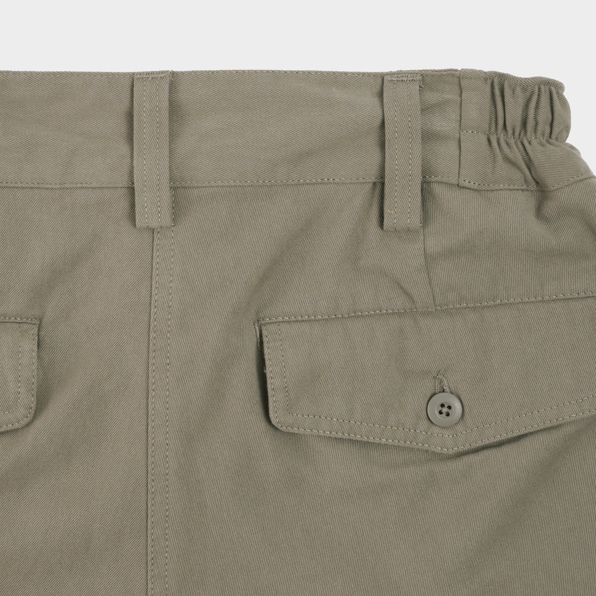 Cotton Twill Relaxed Pleated Trouser in Stone