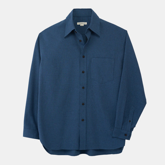 Houndstooth Gardening Chemise in Indigo