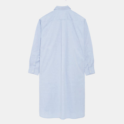 Cotton Oxford Long Gardening Chemise in Oxford Blue