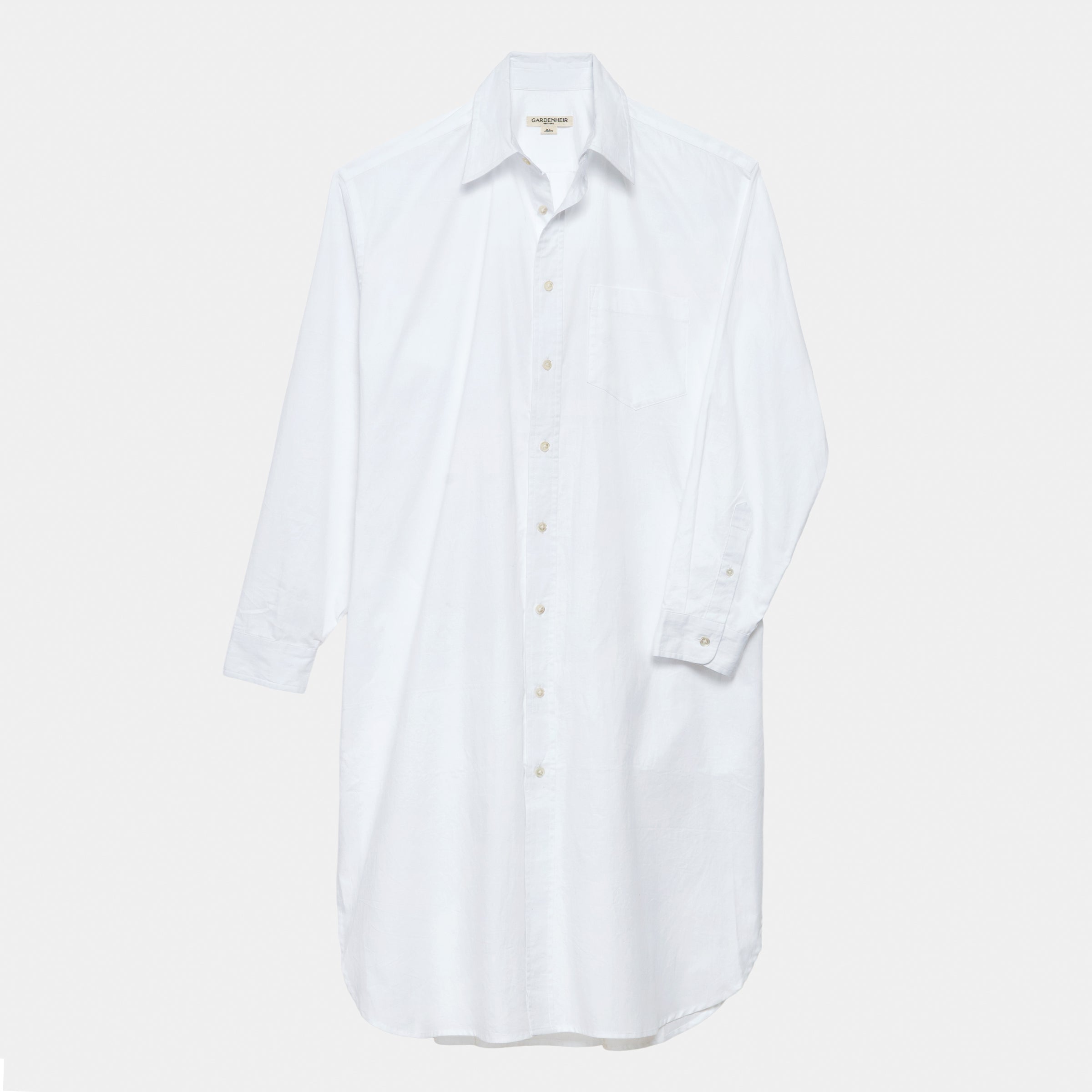 Cotton Oxford Long Gardening Chemise in White