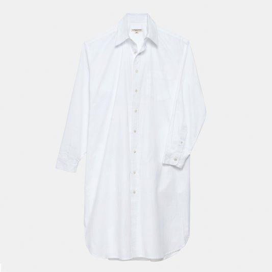 Cotton Oxford Long Gardening Chemise in White