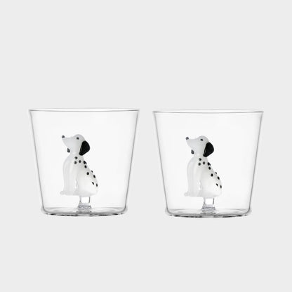 Italian Dog Glass Tumbler Set