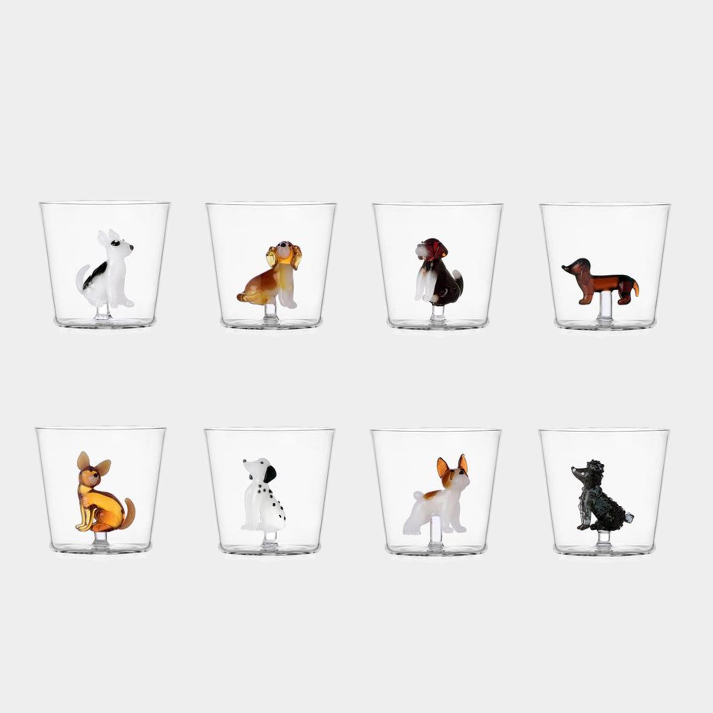 Italian Dog Glass Tumbler Set