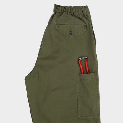 Washed Cotton Twill Easy Gardening Pant in Olive