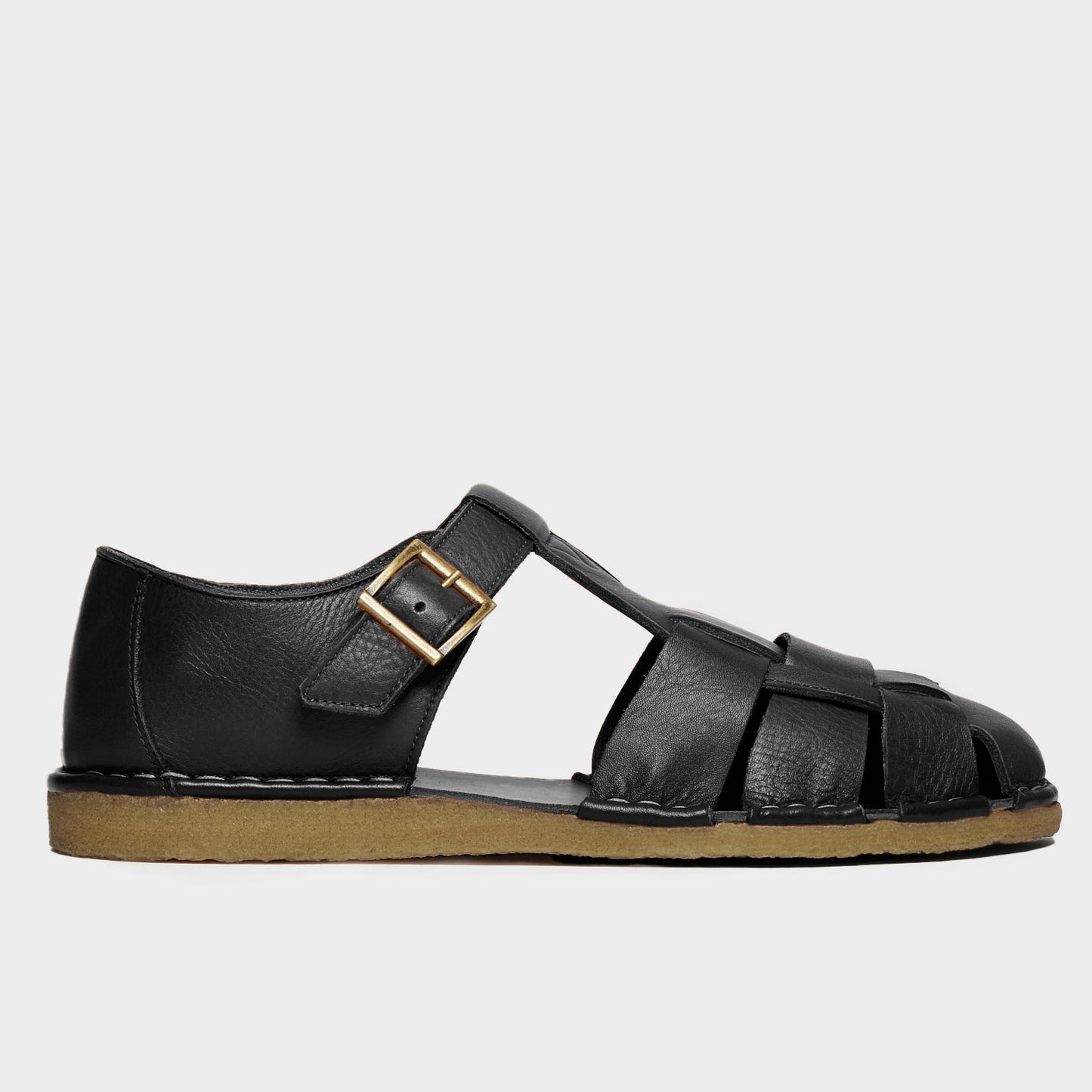 Todd Snyder x Gardenheir Leather Fisherman Sandals in Black