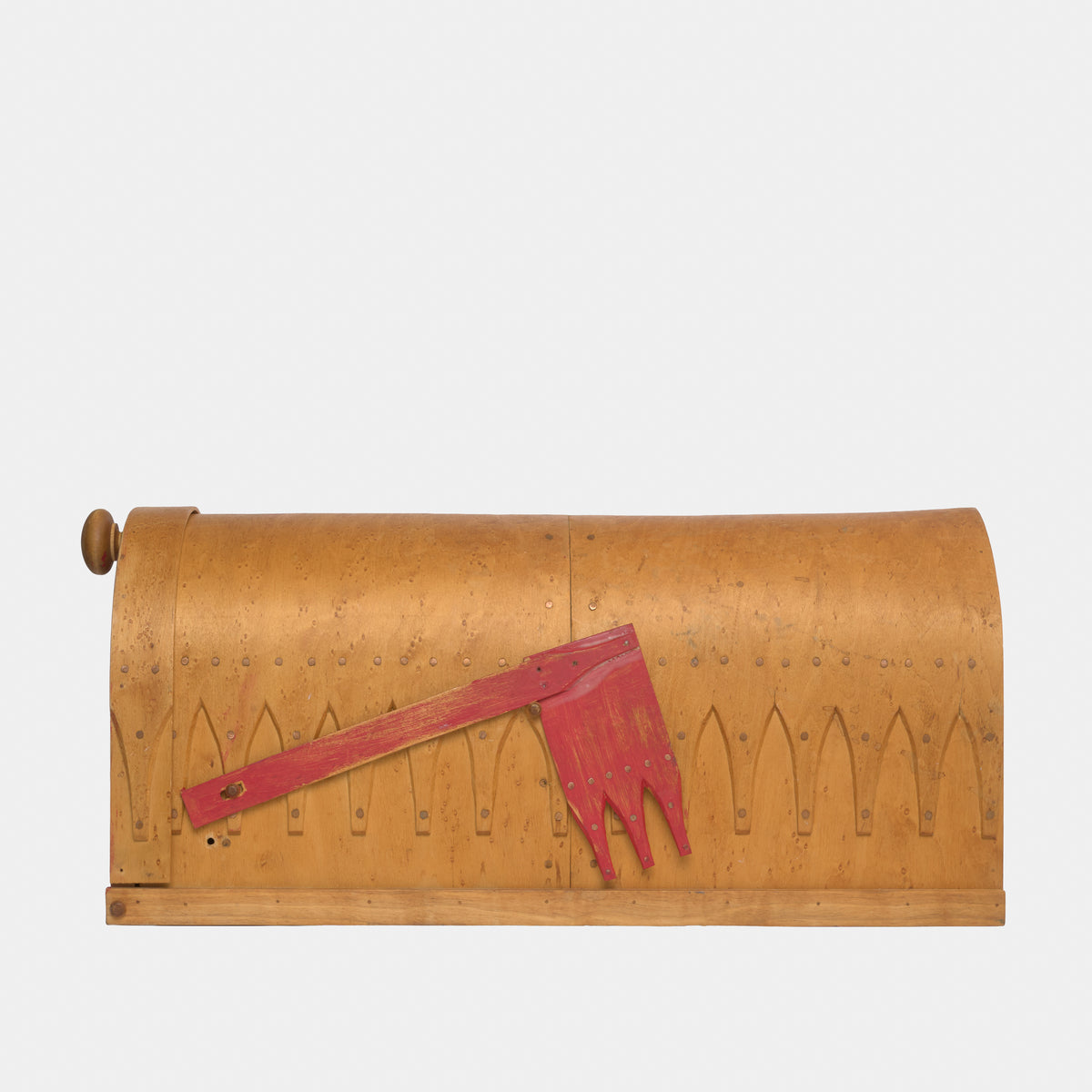 Vintage Folk Art Wood Mailbox, New York