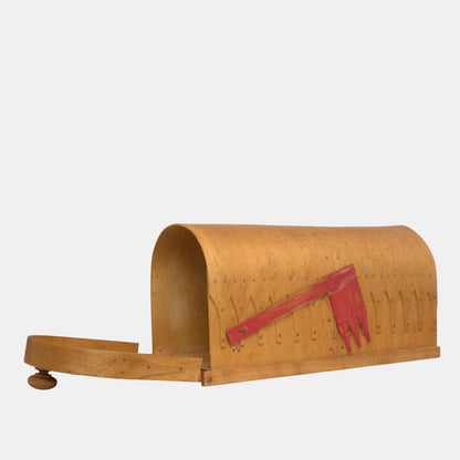 Vintage Folk Art Wood Mailbox, New York