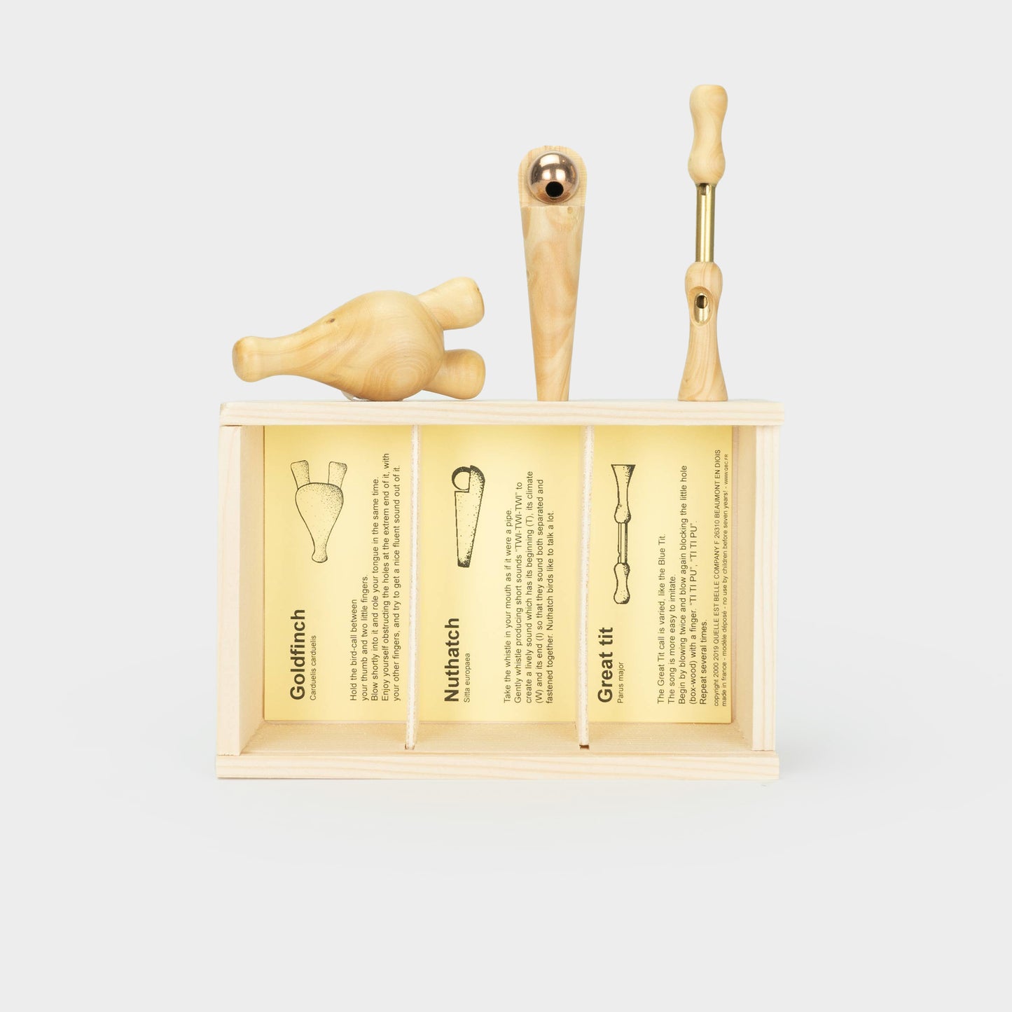Handmade Wooden Bird Calls - Country Garden Trio