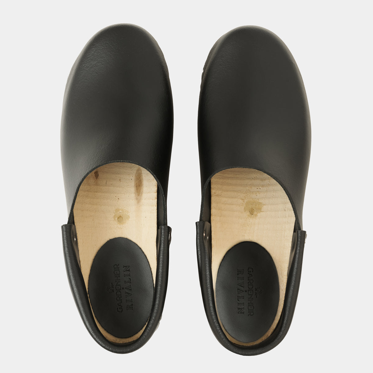 French Leather Clogs in Black