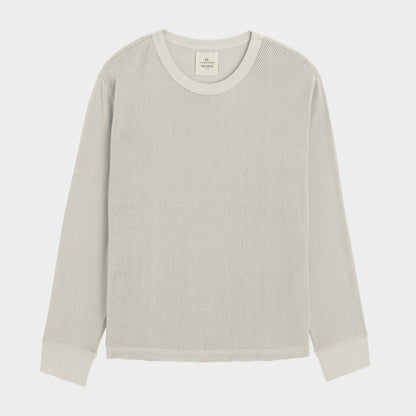 Todd Snyder x Gardenheir Cotton Mesh long Sleeve Shirt in Alabaster
