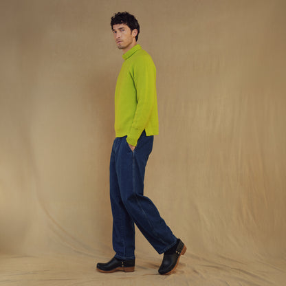 Merino Wool Funnel Neck Sweater in Firefly