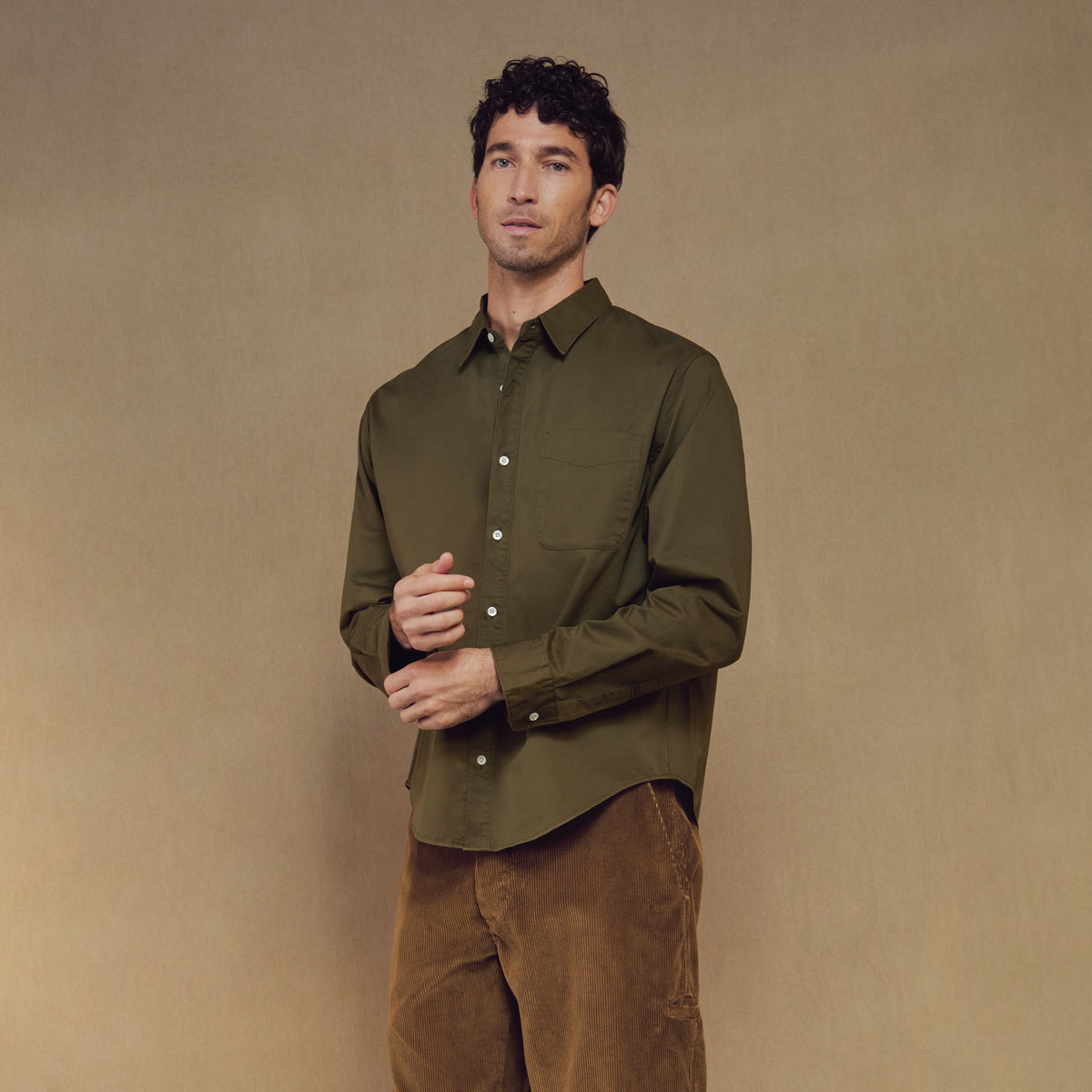 Cotton Classic Work Shirt in Olive