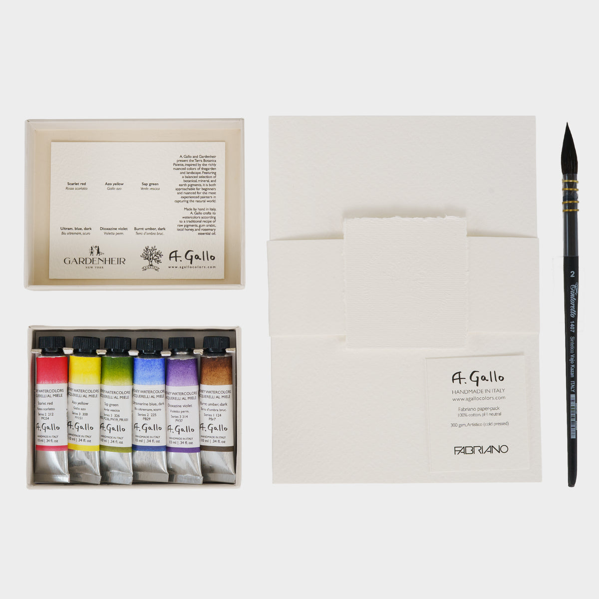 A. Gallo x Gardenheir Terra Botanica Watercolor Tube Set x 6 colors