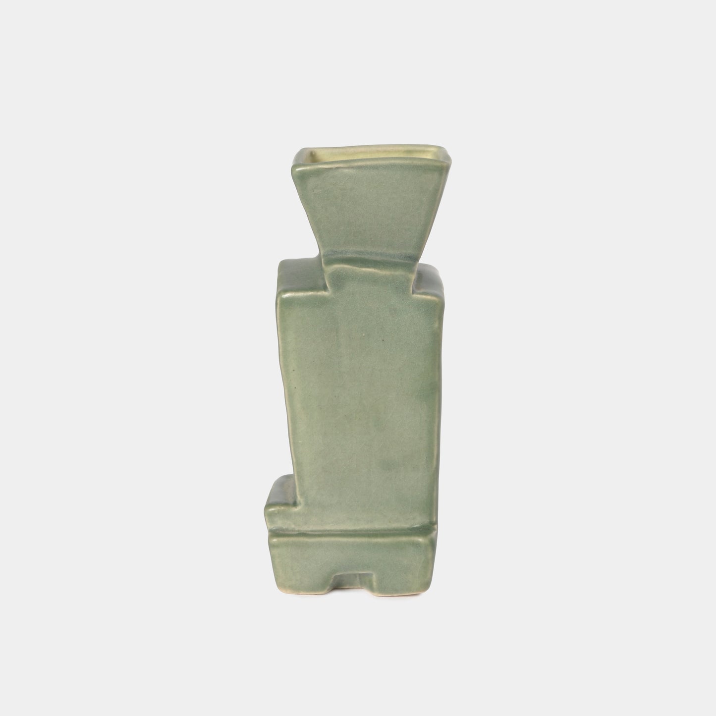 Vintage Geometric Ceramic Bud Vase