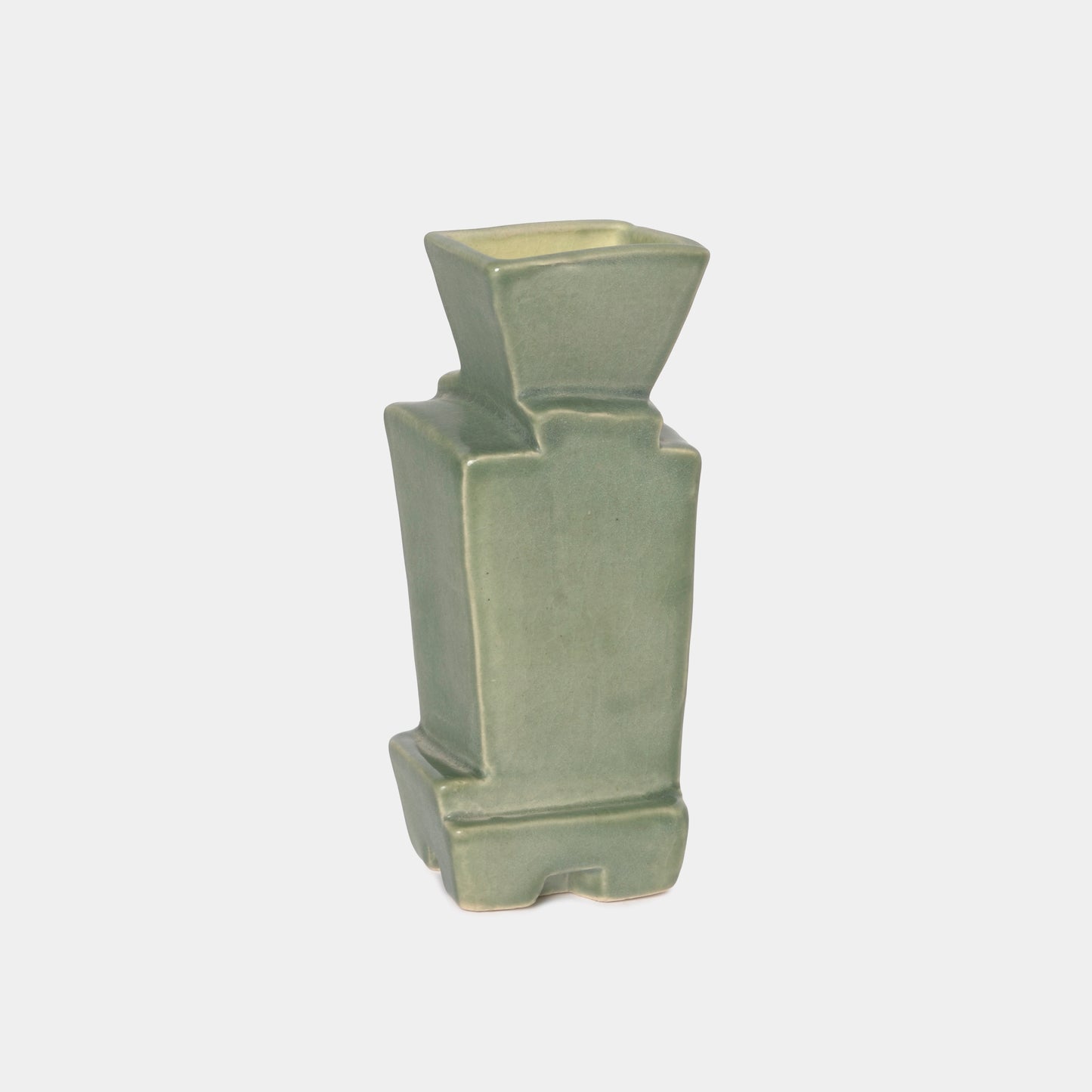 Vintage Geometric Ceramic Bud Vase