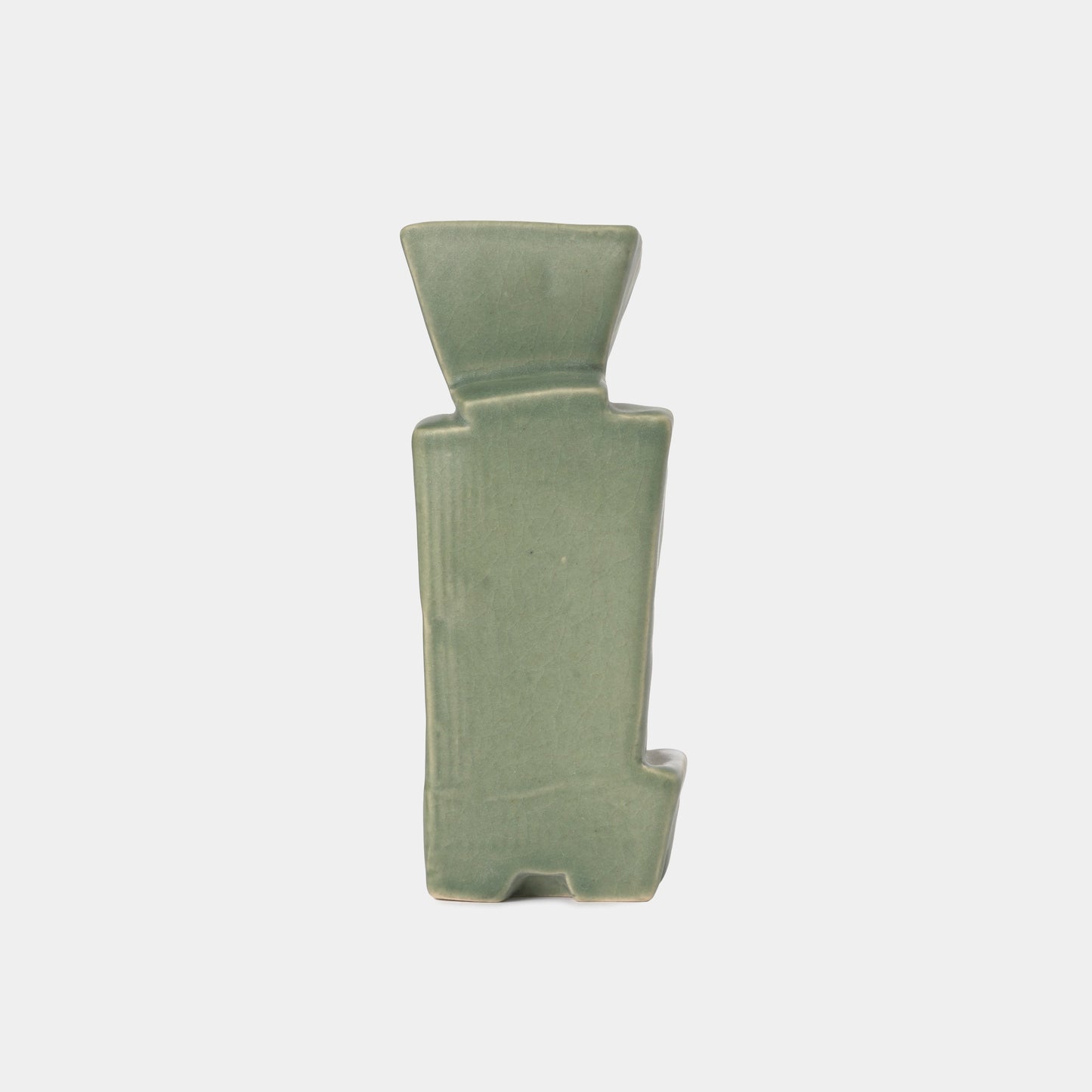 Vintage Geometric Ceramic Bud Vase