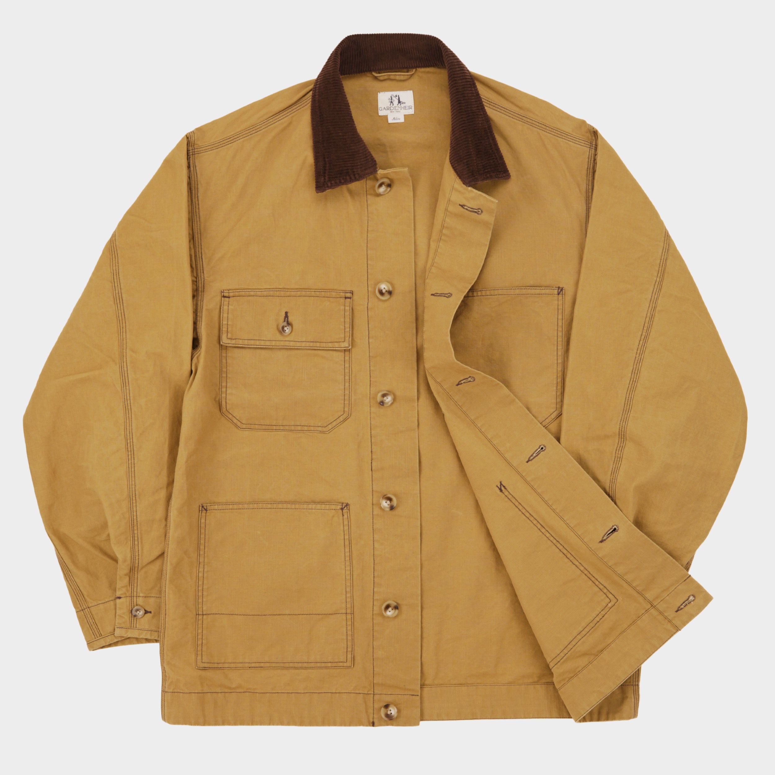 Waxed Cotton Canvas Barn Jacket in Hay