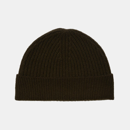 Himalayan Cashmere Fisherman Ribbed Beanie — Sea Palette