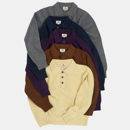 Himalayan Cashmere Rugby Sweater in Heather Grey