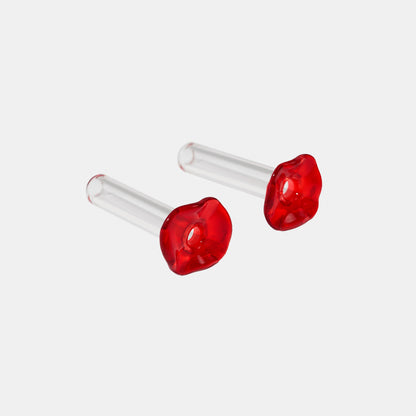 Blown Glass Top Feeding Hummingbird Feeder