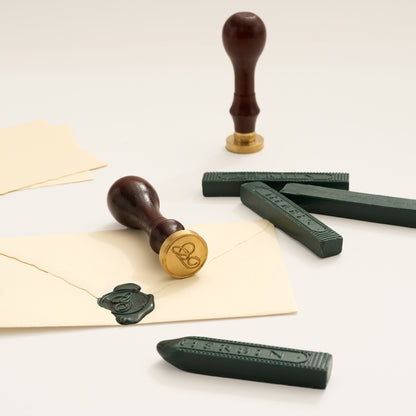 Jacques Herbin Brass Wax Seal Stamp with Wood Handle