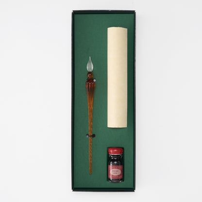 Jacques Herbin Spiral Glass Pen Historical Writing Set